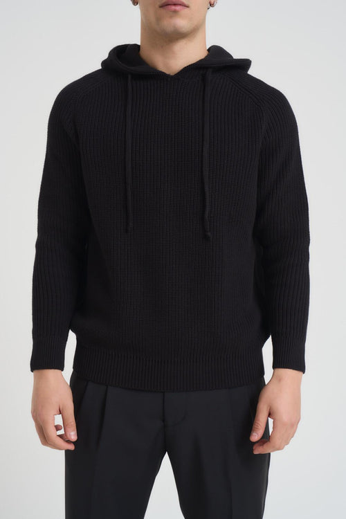 Felpa uomo in maglia nera