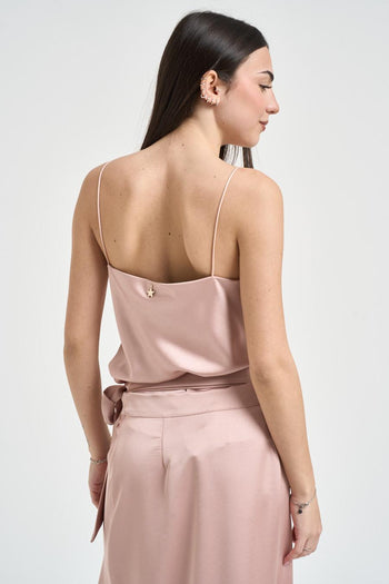 Top donna satinato rosa - 4