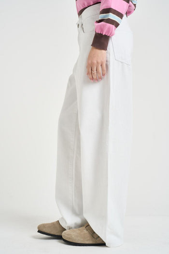Jeans donna a gamba ampia bianchi - 3