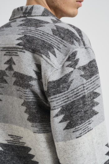 Camicia uomo fantasia azteca grigia - 5