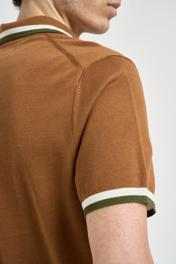 Polo uomo in maglia tabacco - 4