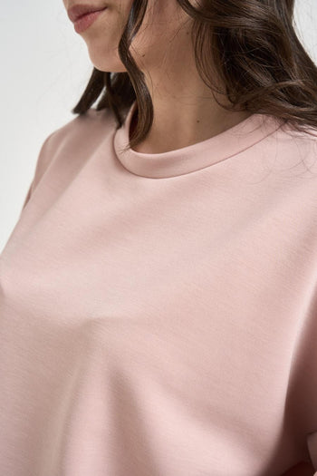 Felpa donna cropped rosa - 3