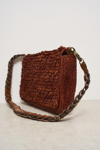 Pochette donna Hafa in rafia mattone - 4