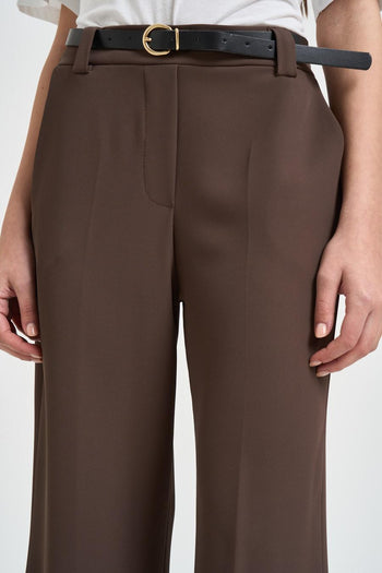 Pantalone donna flare marrone - 5