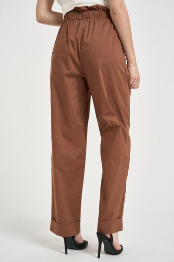 Pantalone donna con cintura tabacco - 3