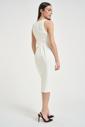 Abito donna midi bianco - 4
