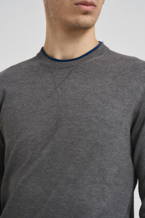 Maglia uomo girocollo grigio chiaro - 2