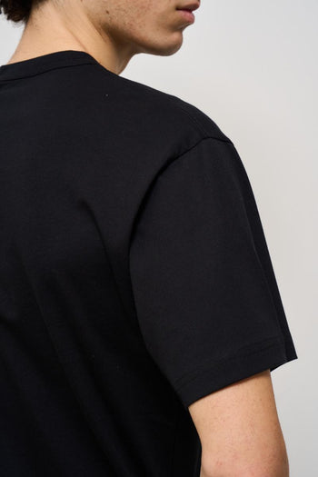 T-shirt uomo girocollo nera con logo - 5