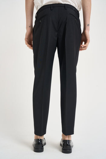 Pantalone uomo con pinces nero - 3