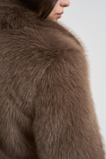 Ecopelliccia donna corta fango - 4