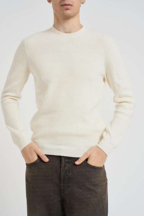 Maglia uomo girocollo latte