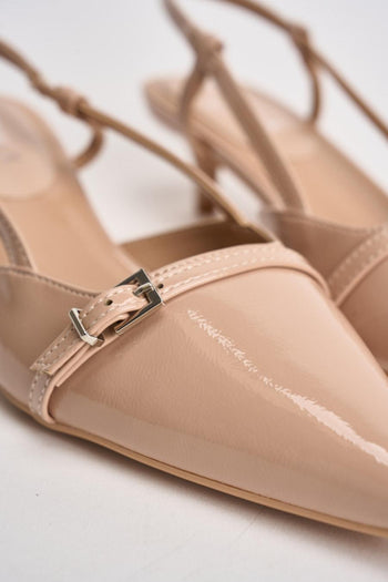Slingback donna in vernice rosa cipria - 4