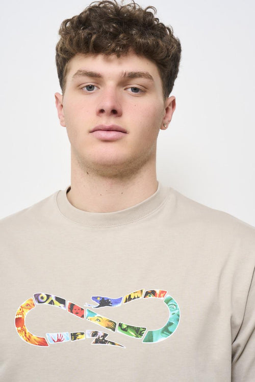 T-shirt uomo girocollo beige - 2