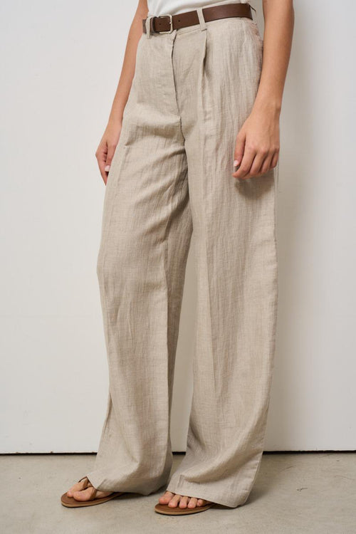 Pantalone donna a palazzo beige - 2