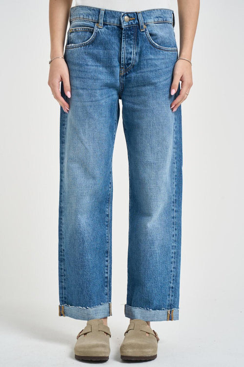 Jeans donna dritto in denim medio - 1