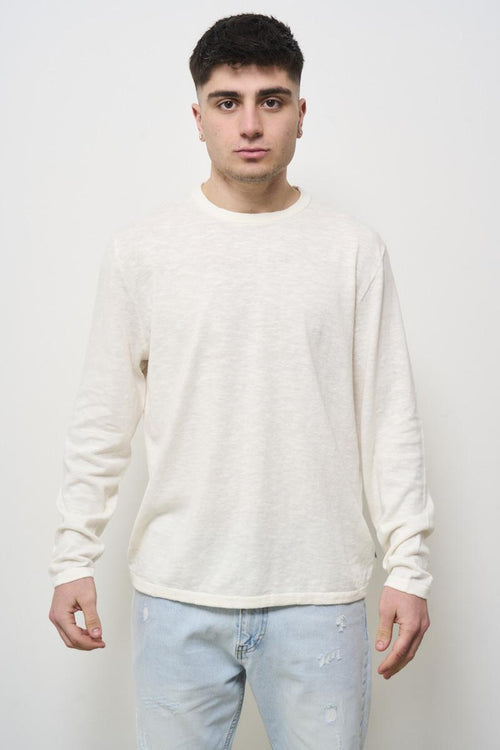 Men's white crew neck sweater