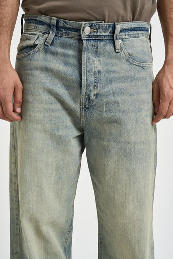 Jeans uomo wide leg in denim vissuto - 4