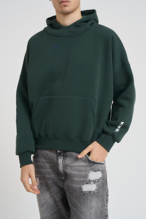 Felpa uomo con cappuccio verde bosco