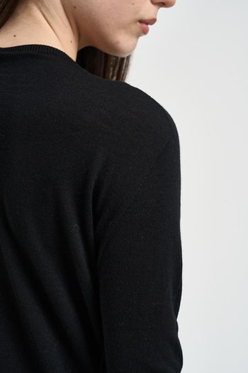 Maglia donna girocollo nera<BR/> - 4