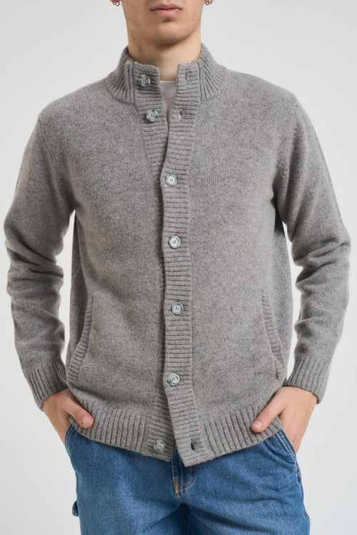 Cardigan uomo in maglia grigio