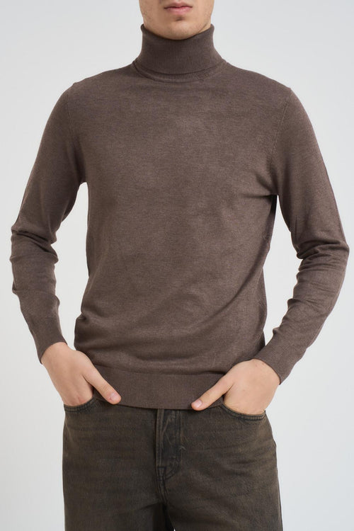 Maglia uomo collo alto tortora