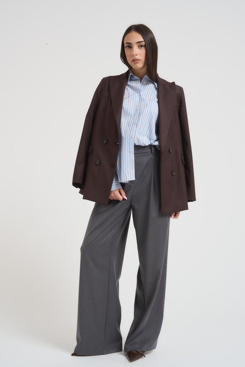 Giacca donna doppiopetto marrone - 2