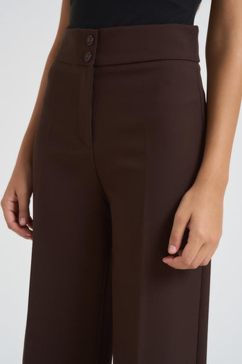 Pantalone donna dritto marrone - 5