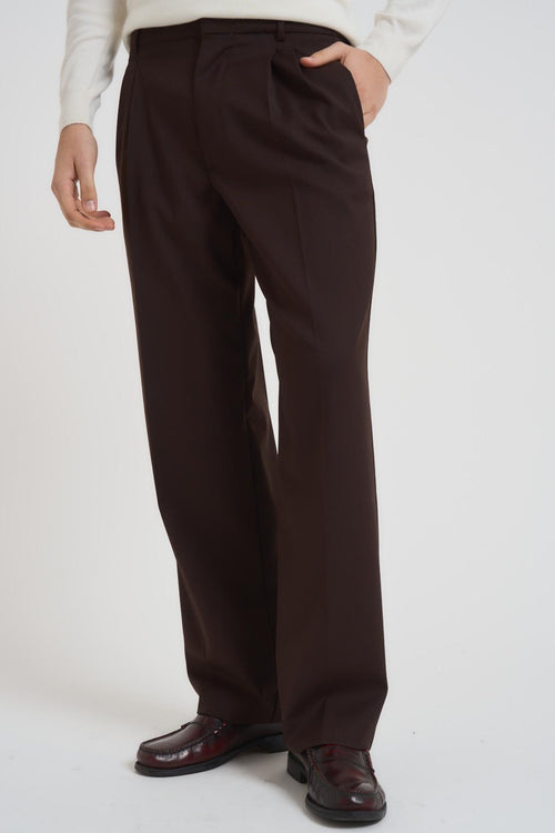 Pantalone uomo gamba dritta marrone