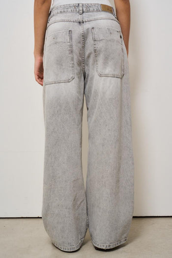 Jeans donna baggy grigio - 3