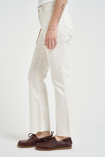 Jeans donna dritto in denim bianco - 3