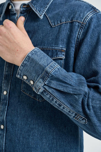 Camicia uomo Barstow in denim blu - 6