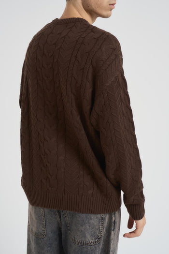 Maglia uomo treccia marrone - 3