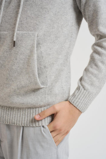 Felpa uomo in maglia grigio chiaro - 3