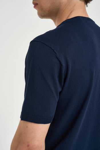 T-shirt uomo in maglia blu navy - 6