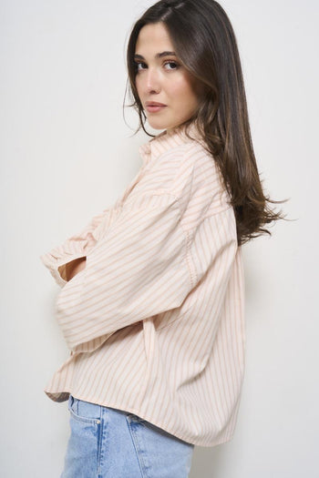 Camicia donna a righe arancione - 4