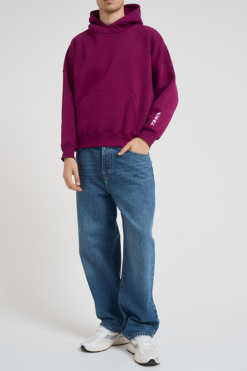 Felpa uomo con cappuccio viola