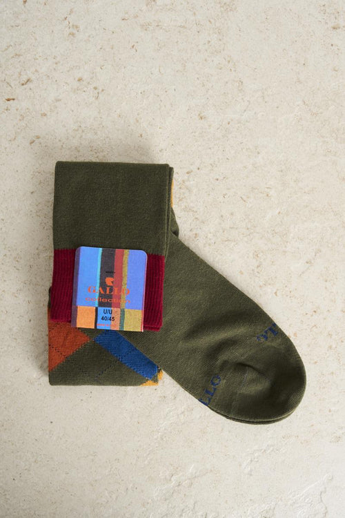 Calze uomo fantasia verde militare - 1