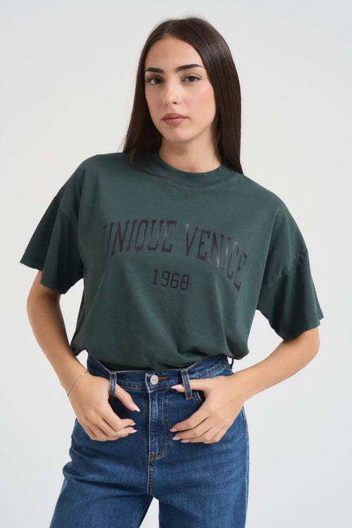 T-shirt donna girocollo verde - 2