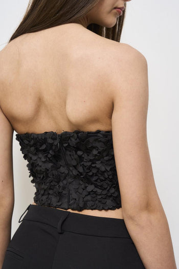 Top donna con petali nero - 5