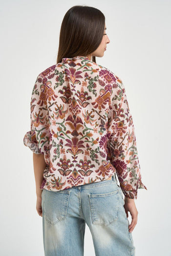 Camicia donna fantasia floreale multicolor - 4