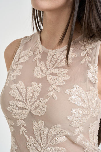 Top donna in pizzo burro - 4