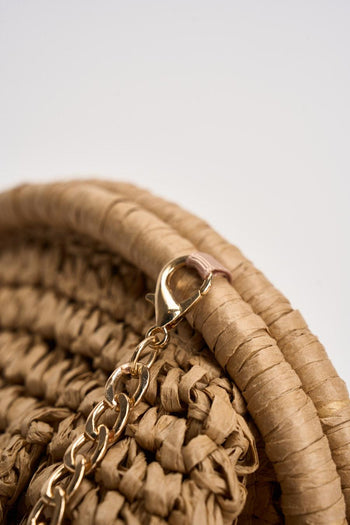 Borsa donna in rafia cammello - 4