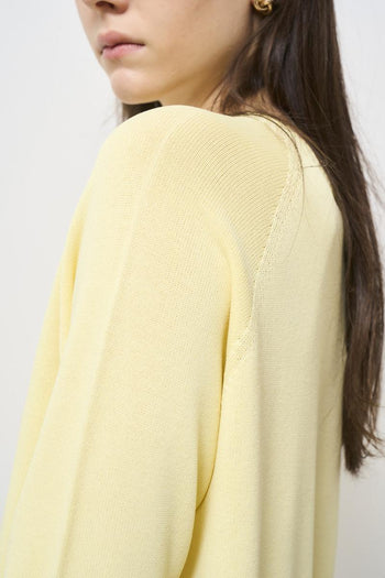 Women's round neck sweater, canary yellow - 7