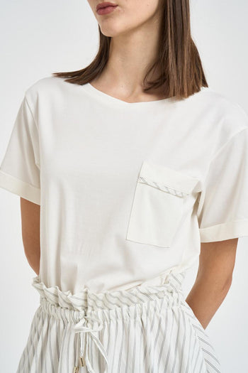 Abito donna lungo a righe bianco - 4
