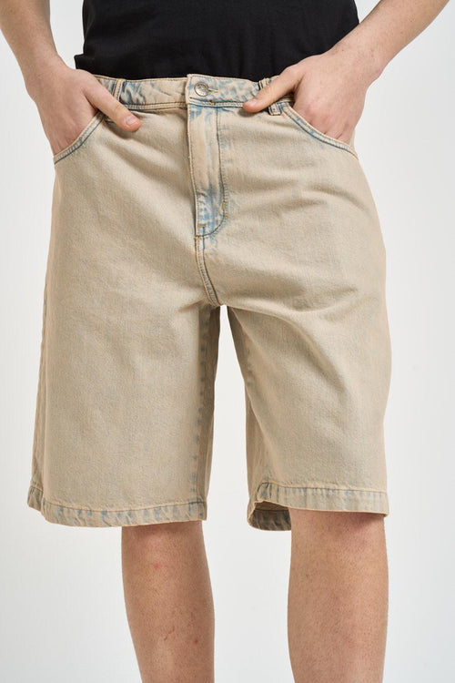 Bermuda uomo in denim sabbia