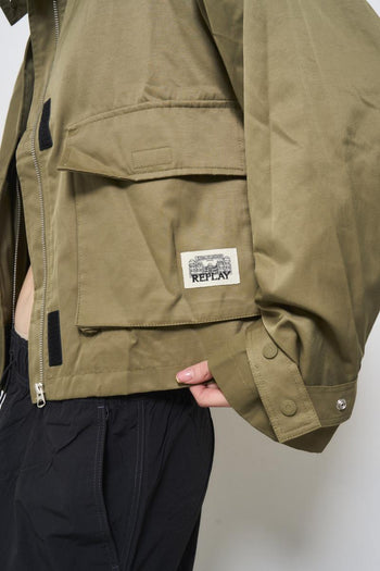 Military green women's jacket - 5