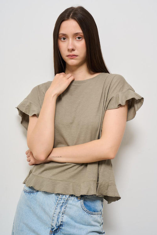 T-shirt donna girocollo verde