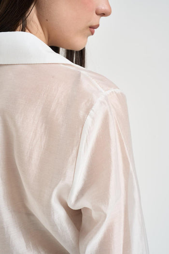 Camicia donna leggera avorio - 4