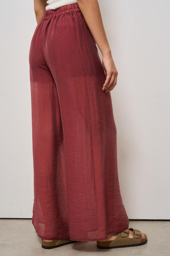 Pantalone donna rosso semitrasparente - 4