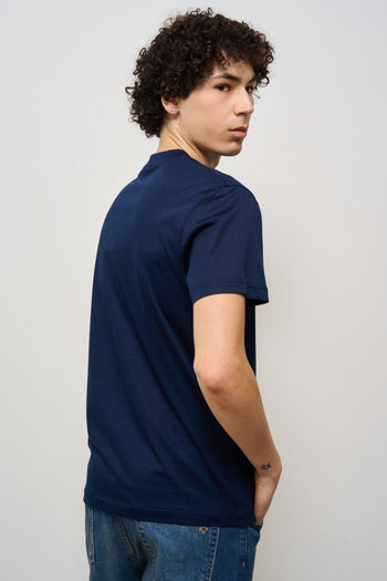 T-shirt uomo girocollo blu - 4